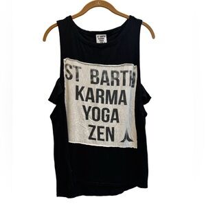 St Barth KARMA YOGA ZEN side cutout tank top in black & white 🙏🏻